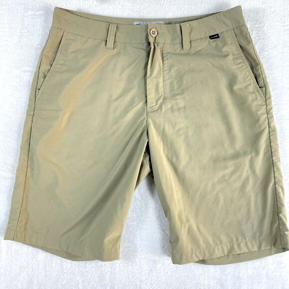 Travis Mathew Shorts Sz 32 Flat front Chino‎ Beige Golf Active Hiking - Picture 1 of 11